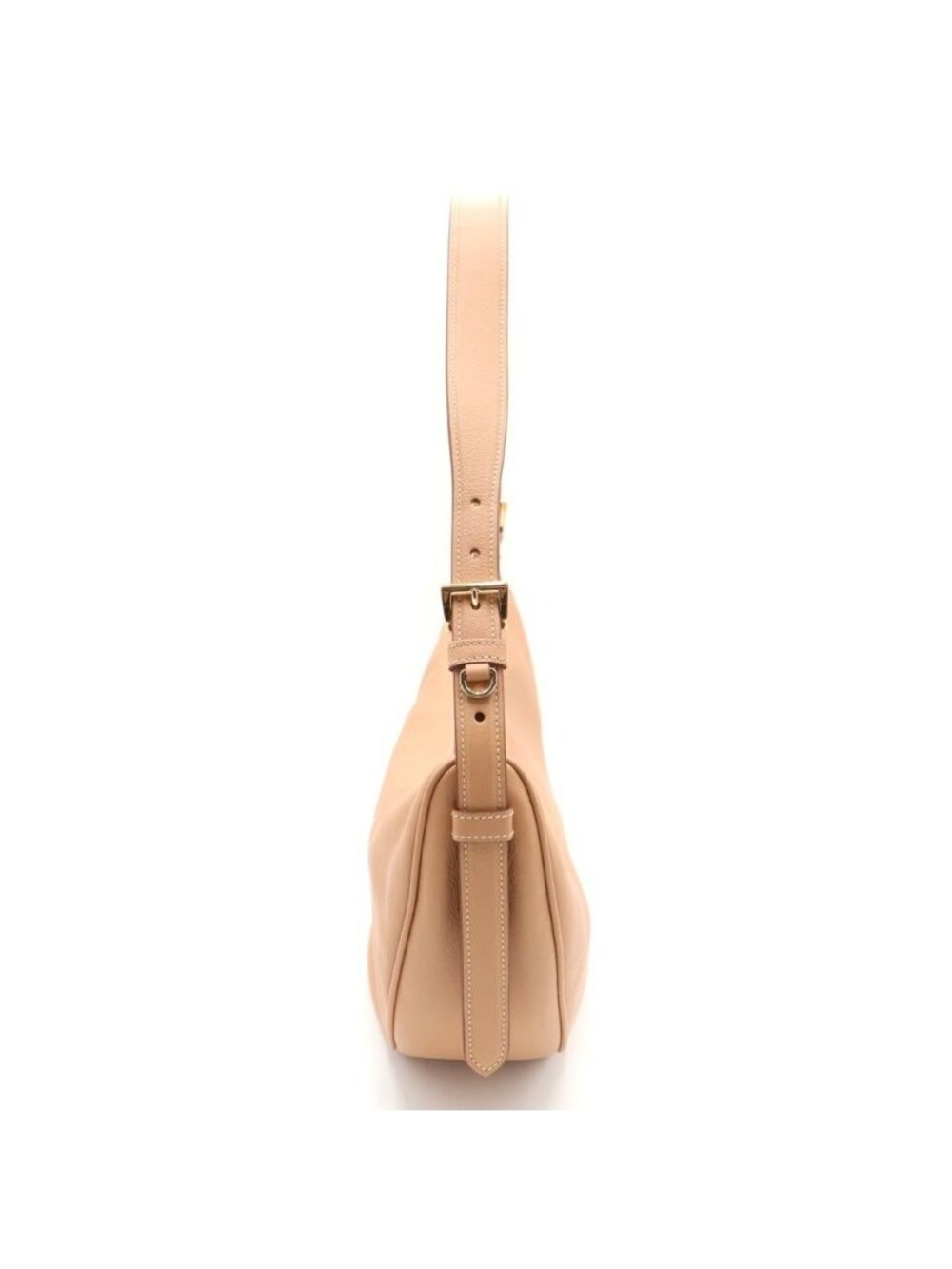 Prada Demil Large Cross Belt Bag Beige Leather Gold - Picture 3 of 6
